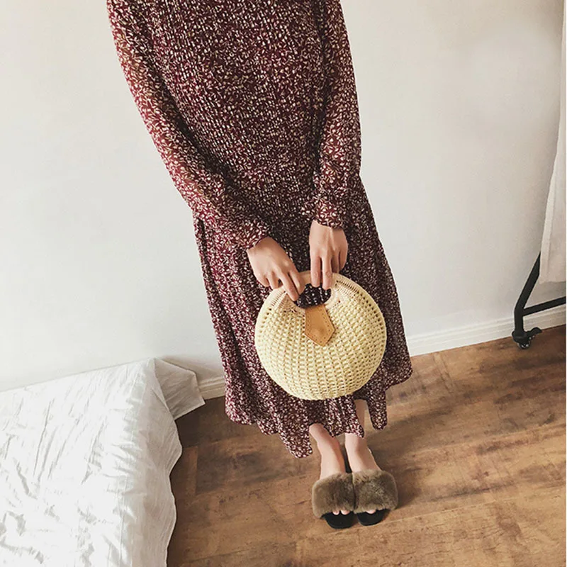 Women Bohemian Straw Bag Snail's Nest Female Summer Beach Bags Vintagge Rattan Handmade Lady Handbag Knitted Tote Bolsa SS3017 (14)