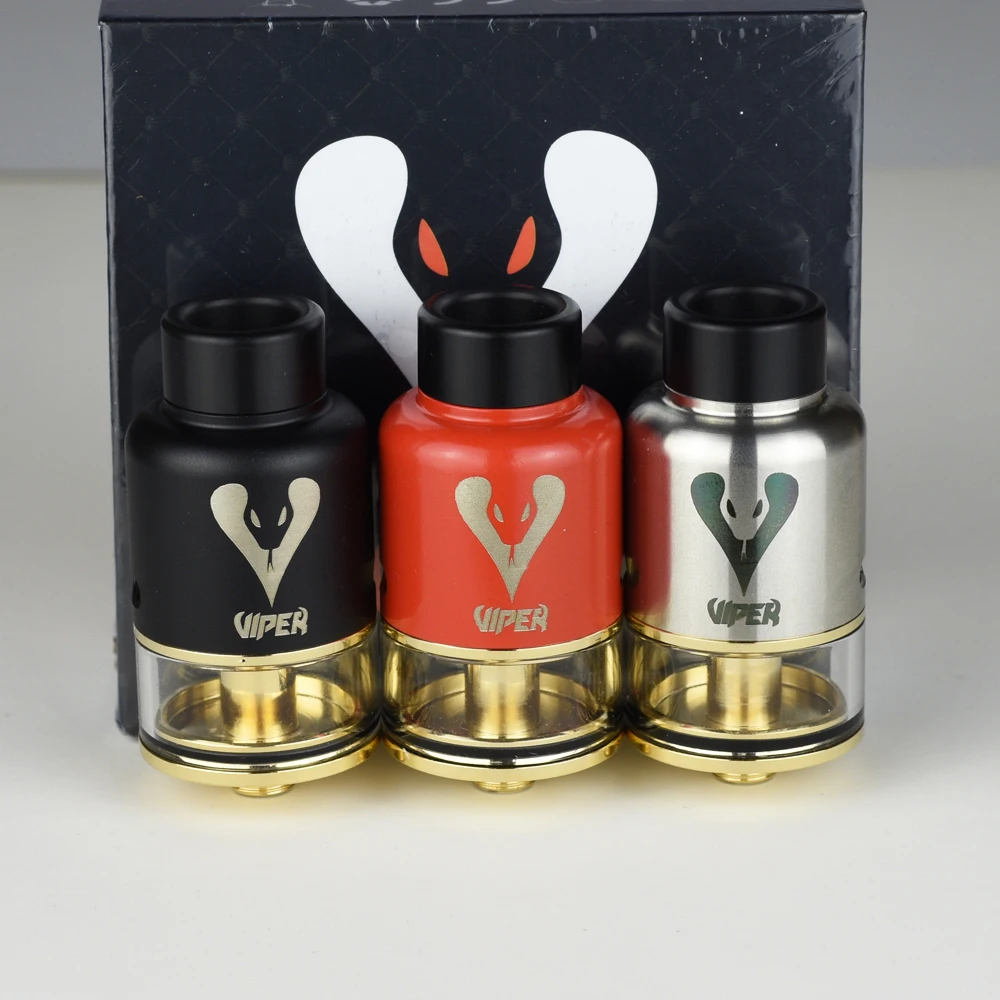

VAPJOY VIPER RDTA RDA Atomizer 24mm 510 Thread Two Posts RDA with Clapton Alien Pre Build Coil Electronic Cigarette Vapor Tank