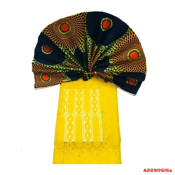 

African cotton Wax Print Fabric 3 yards wax+2.5 yard mesh set for dress H190515
