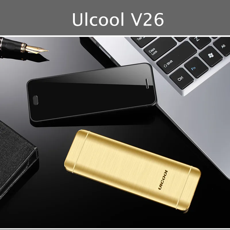 Мобильный телефон Ulcool V26 с сенсорным дисплеем металлический корпус Bluetooth 2,0 Dialer Dual SIM Кредитная карта мобильный сотовый телефон