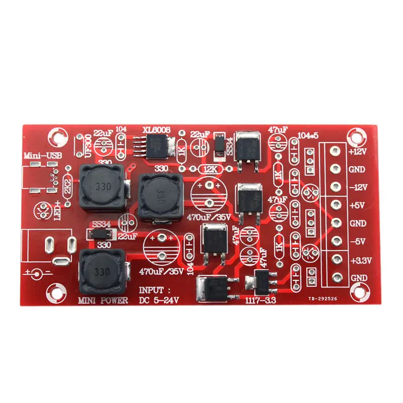 Diy Usb 5-24V повышающий одиночный Поворот двойной модуль питания линейный регулятор несколько выходов комплект питания