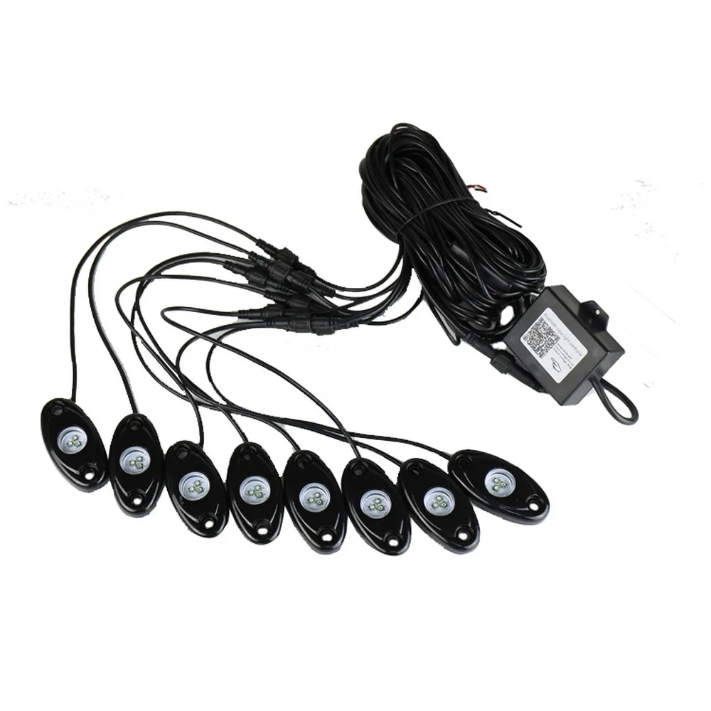 

4 / 8 Pods RGB LED Rock Lights Wireless Bluetooth Controller Auto Decorate Neon LED Light Multi-Color Rock Light