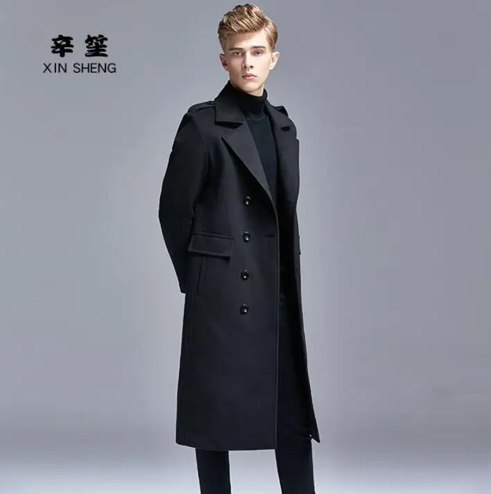 Cachemire Laine Manteau Masculino Hommes coats Angleterre Noir Hiver De Inverno Pardessus Long Casaco Trench Longues Automne En Manches KFJ1lcT