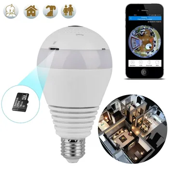 

Wireless 360 Degree Video Camera WIFI 1.3MP Light Bulb Kamera Night Vision For Home Security 360 FishEye Panoramic Video Cameras