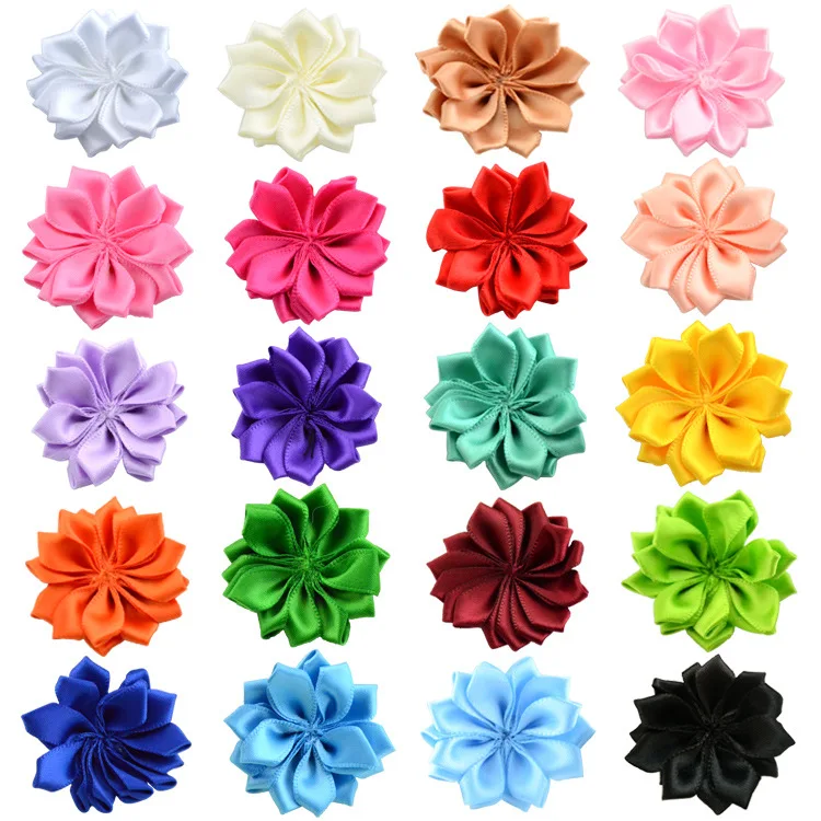 

Yundfly 1.6" 10pcs 16 Petaled Rosette Ribbon Flowers Used for Kids Adult Headband Hair Clips Diy Hair Accessories