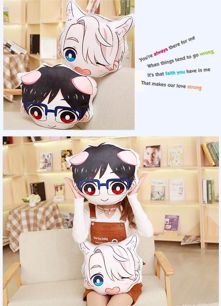 Cosplay&ware 45cm X 40cm Anime Yuri On Ice Katsuki Victor Plisetsky Cosplay Costume Accessories Dakimakura Sleep Pillow Cushion -Zentai shop online HTB1cVG gDqWBKNjSZFAq6ynSpXas.jpg