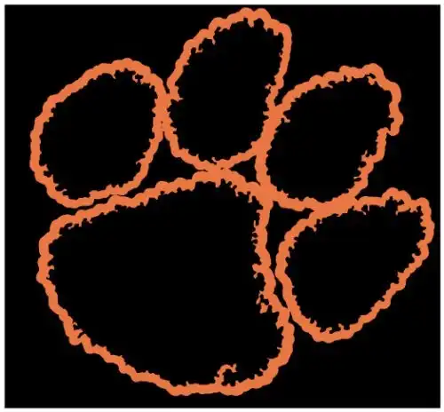 2pcs Clemson Tigers Paw Decal Sticker 125cm