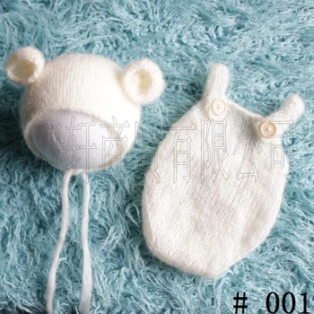 Hand-Knit Mohair Baby Bonnet & Pants Set 1