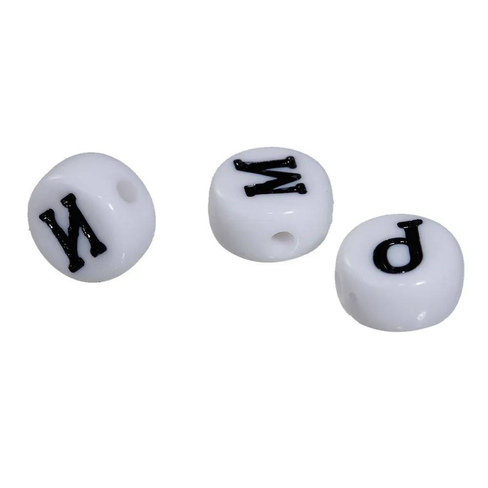 

DoreenBeads Acrylic Russian Alphabet Beads Round White About 7mm( 2/8") Dia, Hole: Approx 1mm, 400 PCs Mixed At Random