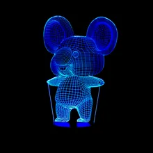 Koala акрил 3D ночник стереовидение лампа 7 цветов Изменение светодиодный USB спальня прикроватный ночник Детские творческие подарки