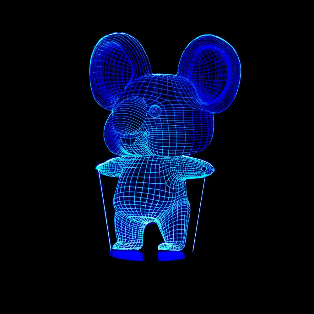 

The koala Acrylic 3D Night Light Stereo Vision Lamp 7 Colors Changing LED USB Bedroom Bedside Night light Baby Creative Gifts