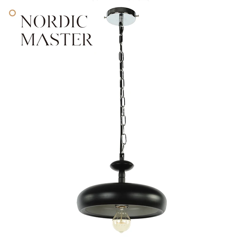 Nordic Master Modern Pendant Lights Lamps for Dining Room Black White Fashion LED Pendant Lighting Simple Lamp 6012S-B