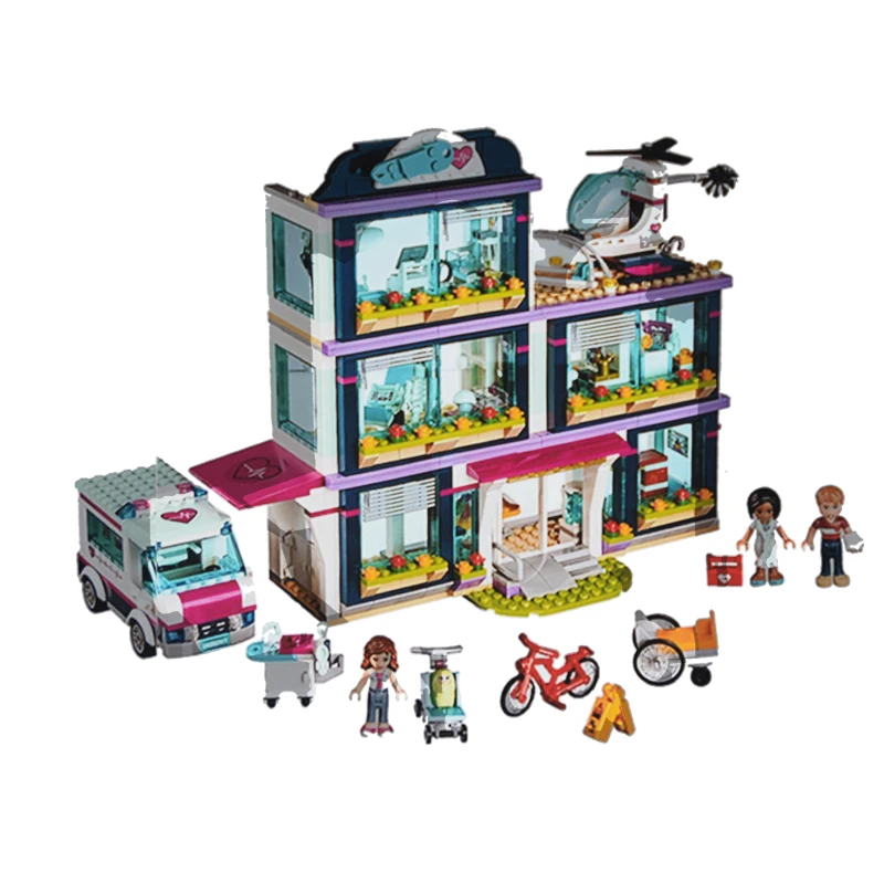 

932pcs Heartlake City Park Love Hospital Girl Friends Building Block Compatible 41318 Brick Toys for children