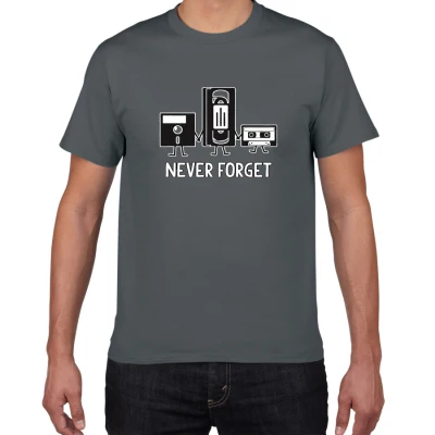 Новинка, забавная футболка с надписью Never Forget, с саркастической графической музыкой, мужская повседневная хлопковая Футболка с буквенным принтом, Мужская футболка, homme - Цвет: deep grey