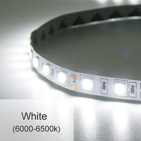 5 м Светодиодная лента SMD5050 гибкий светильник 60 светодиодный s/M 12 В DC водонепроницаемый P65 IP20 клейкая лента Белая теплая белая холодная белая RGB светодиодная лента - Испускаемый цвет: White