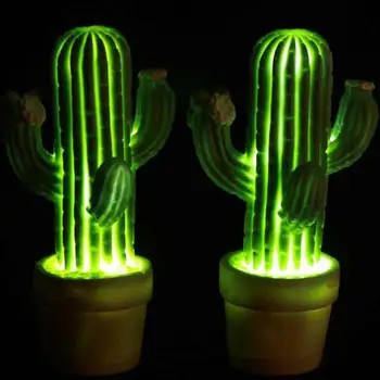 

AKDSteel Creative Mini Cactus Shape LED Night Lamp Toy Eyes-harmless Warm Light Nightlight