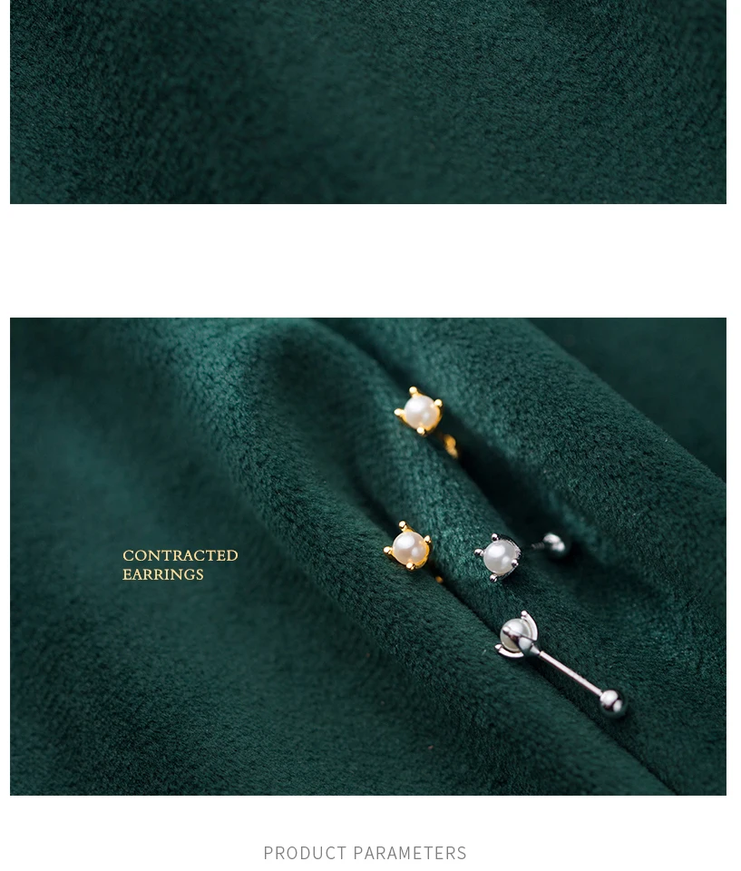 Korean Small Imitation Pearl 925 Sterling Silver Screw Stud Earrings For Women Girls Kids Mini Minimalist Jewelry Gifts Brinco  (2)