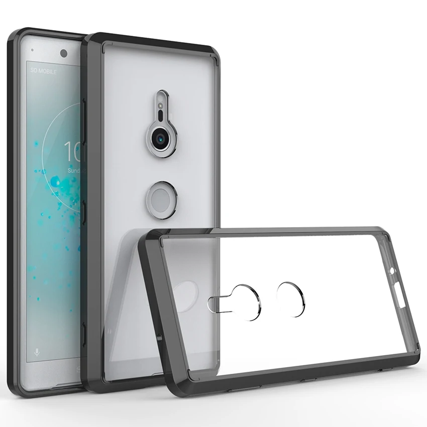

Hybrid Shockproof Cover For Sony XZ3 Air Cushion Case With Acrylic Crystal Clear Hard Back Shell For Sony Xperia XZ3 Fundas Capa