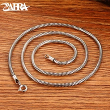 ZABRA 925 стерлингового серебра круглые змеиные кости ожерелье влюбленных Панк Мода День благодарения Свадебные украшения