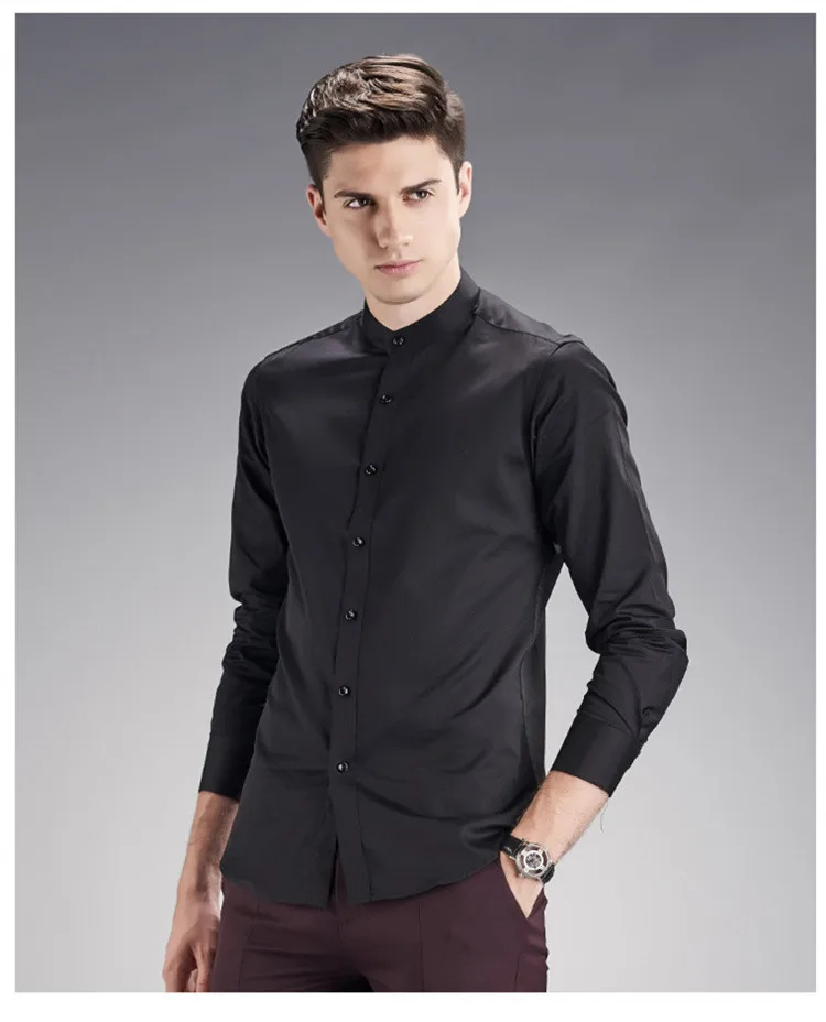 Visada jauna Новое поступление 2017 года Для мужчин с длинными рукавами Рубашки для мальчиков модные хлопковые Бизнес брендовая одежда Camisa