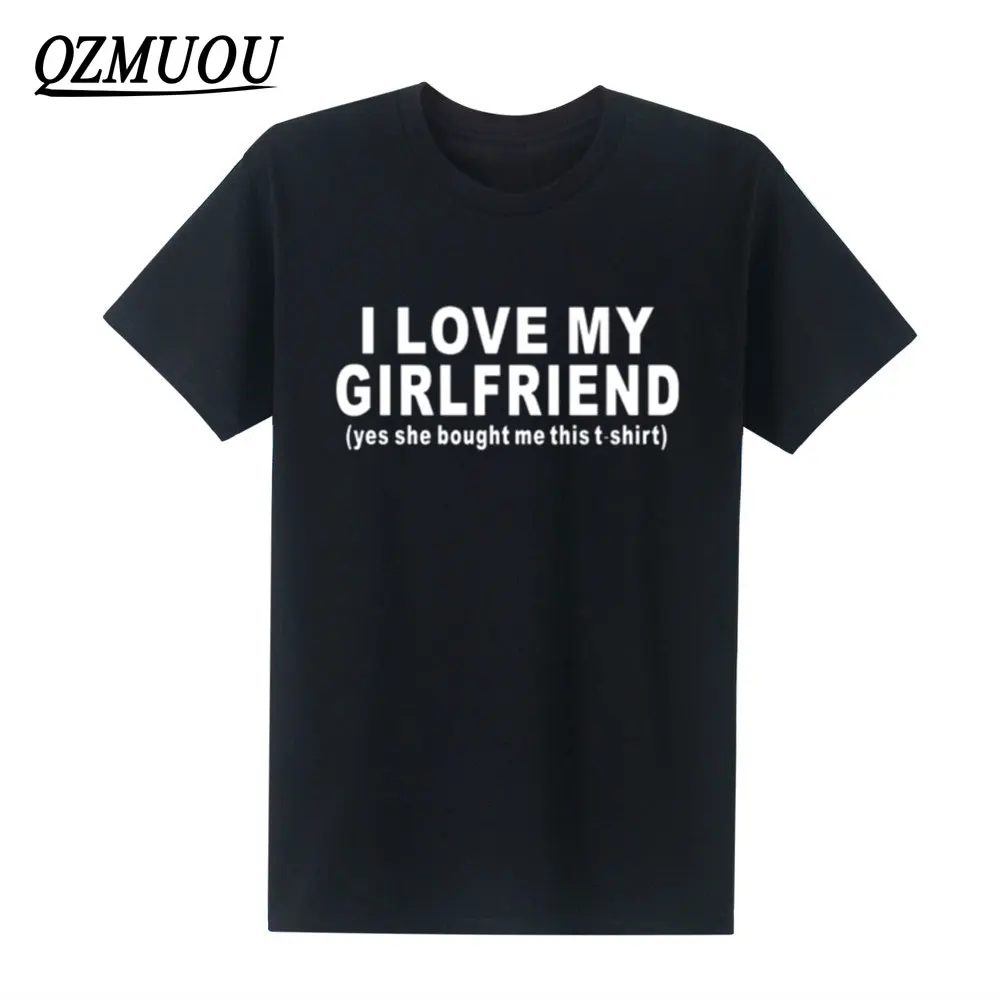 2020 Новая мода I LOVE MY GIRLFRIEND забавная Футболка с принтом мужские подарок парню