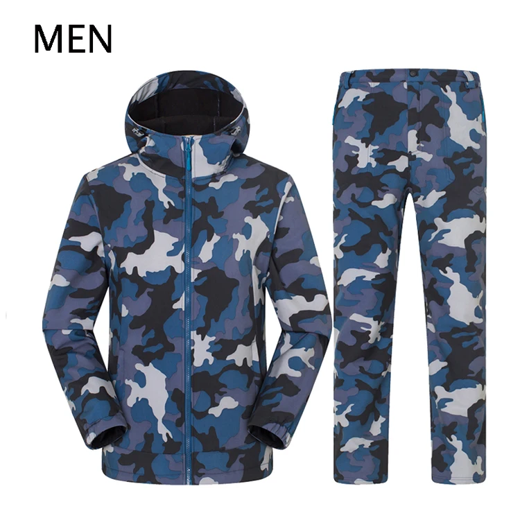 Горные мужские женские зимние уличные спортивные комплекты для кемпинга, пеших прогулок, ветрозащитная теплая флисовая куртка, штаны, брендовая одежда VA319