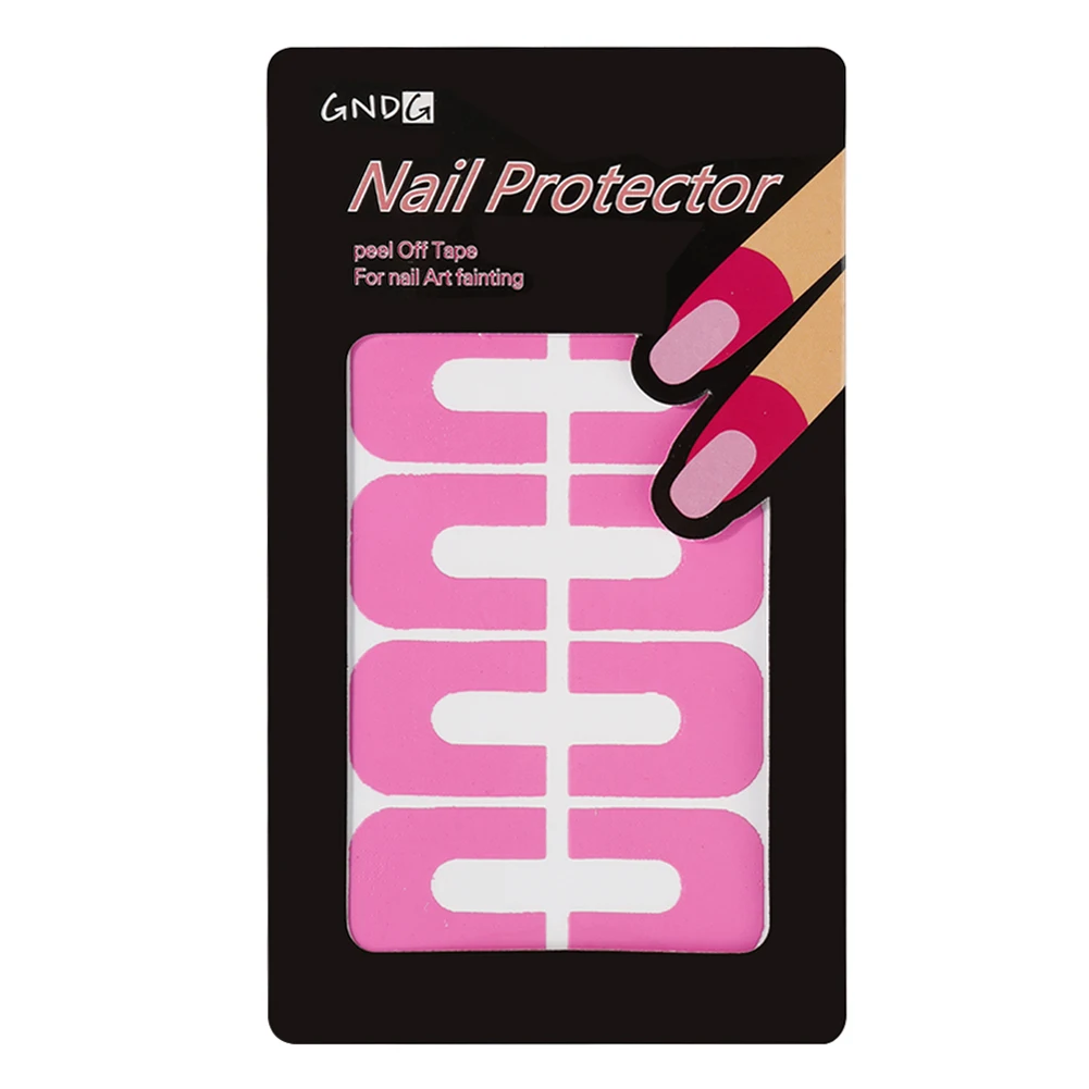 10 шт. креативный u-образный влагостойкий лак для ногтей лаковый протектор наклейки держатель инструмент прочный Маникюрный Инструмент покрытие для пальцев - Цвет: pink