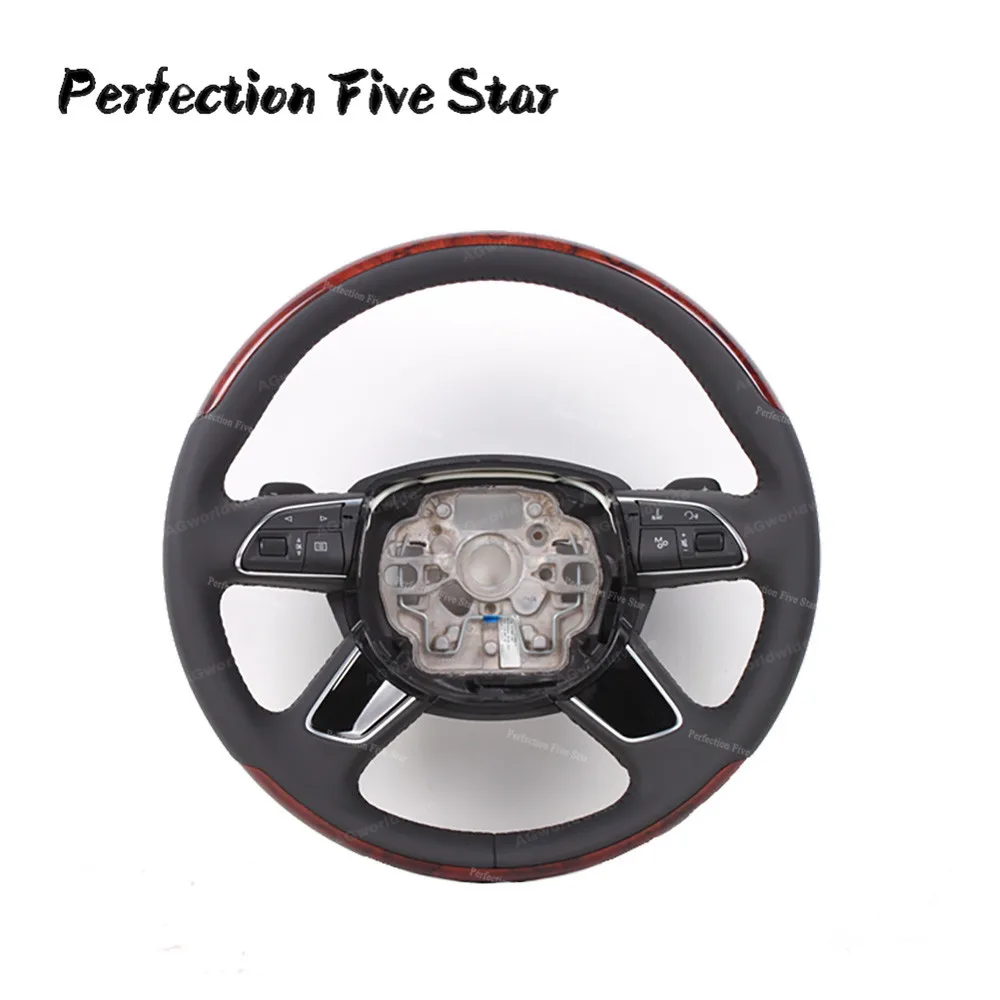 

W12 Multifunction Steering Wheel Mahogany Style For Audi A6 2012-2018 A7 2011-2018