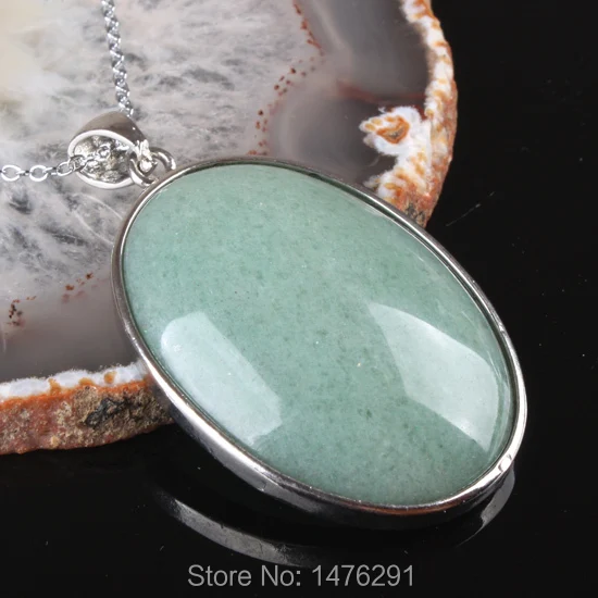 

42X32MM Natural Aventurine Quartz Oval Bead Gem Pendant 1PCS