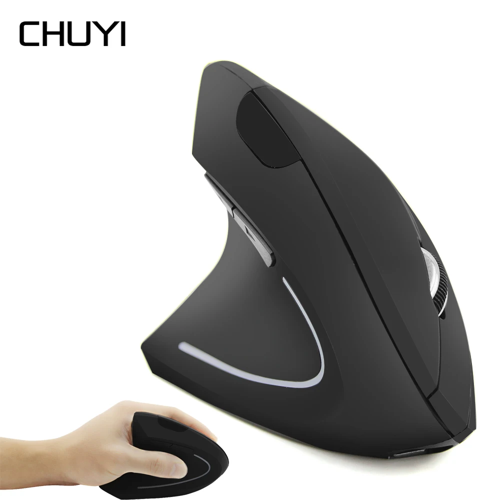 

Wireless Left Hand Mouse Ergonomic Optical Vertical Gaming Mause Rechargeable 1600DPI 5D Mice With Mouse Pad For Laptop PC