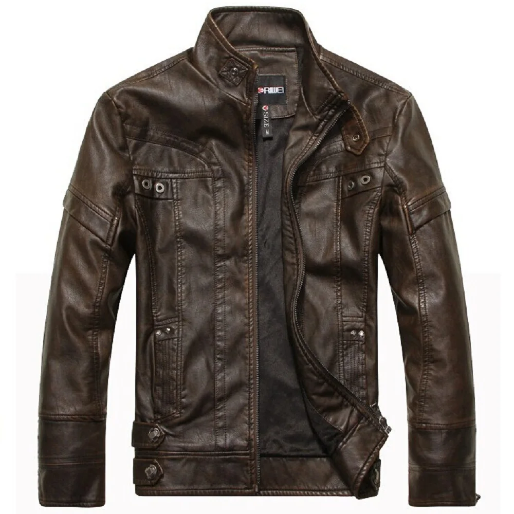 Nova marca de moda mens jaqueta de couro homens jaqueta de couro roupas de couro jaqueta de outono & inverno negócio casaco casuais
