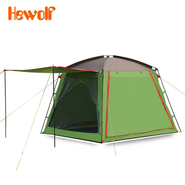 Best price at $360 Cheap 5-8 person Large window square top camping tent ultralarge rainproof camping family outdoor tent with bottom camping family tent