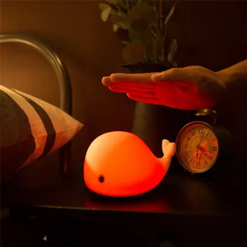 

LED Night Table Lamps Baby Room USB Cute Whale Rechargeable For Children Baby Kids Bedside cut Table Lamps Pink Blue Desk Lamps