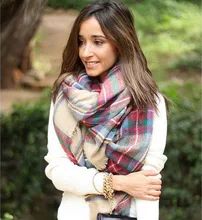 Z Winter Tartan Thickened Scarf Plaid Scarf cuadros New Designer Shawls Women’s Imitation Cashmere Scarves 140*140cm