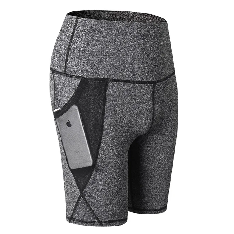

Fitness Shorts Women Quick Dry Pocket Short Pants Compression Breathable High Elastic Sweat Workout Short Mesh pocket Quick