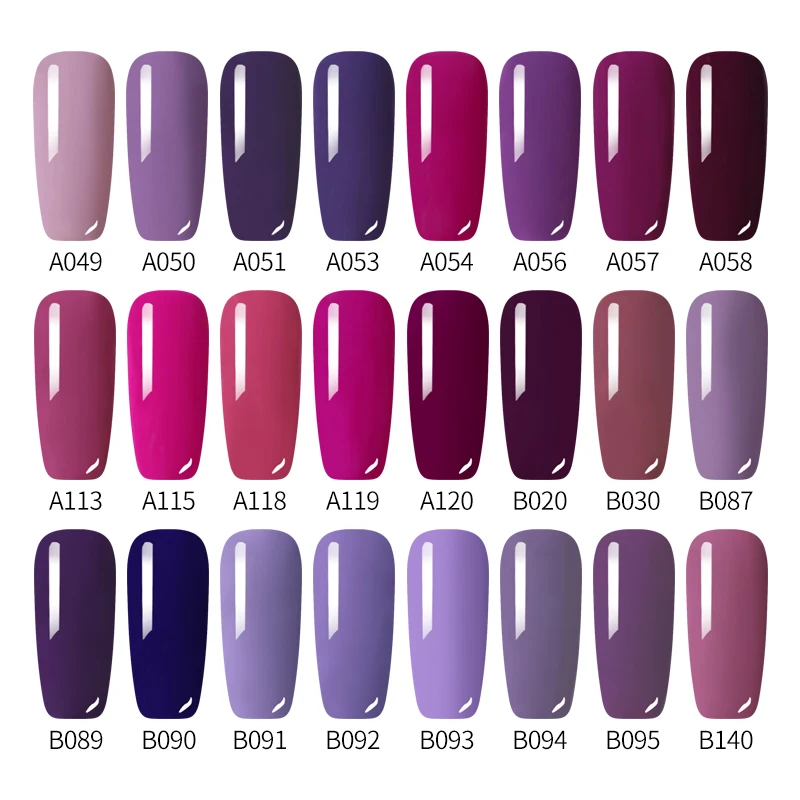 LEMOOC 8 ملليلتر الأرجواني سلسلة هلام مسمار البولندية نقع قبالة الأشعة فوق البنفسجية/LED جيل للأظافر شبه الدائم مسمار الفن هلام ورنيش vernis 24 الألو...