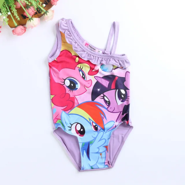 new lovely pony girls kid cartoon swimsuit swimwear bathing