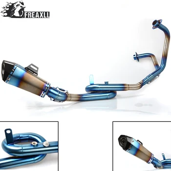 

Motorcycle Exhaust System Slip On Muffler Pipe Mid Connect Pipe Scooter Exhaust Muffler Escape For Yamaha YZF-R3 YZFR3 2014-2016
