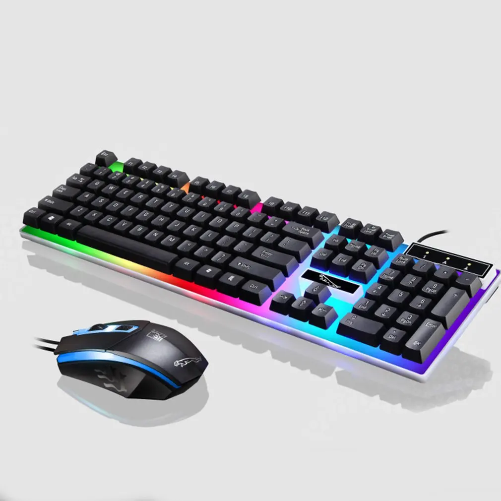 

G21 USB Wired Mechanical feeling Keyboard led Colorful Backlight Gaming Keyboard mouse set For PC Computer Gamer