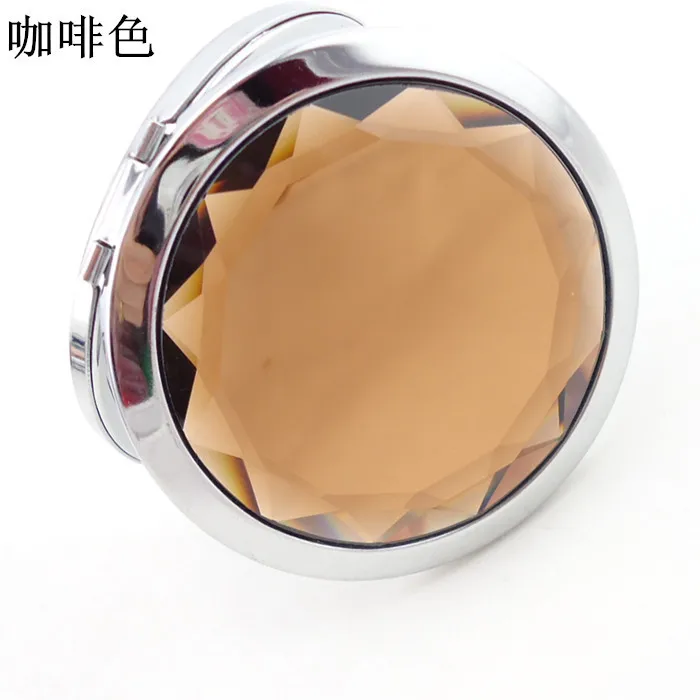 Espelho de Maquiagem Presente do Casamento Mulher Dobrável Espelho Compacto Cristal Metal Bolso Cosmético 100 Pçs - Lote 70mm 17 Cheap Espelhos para maquiagem