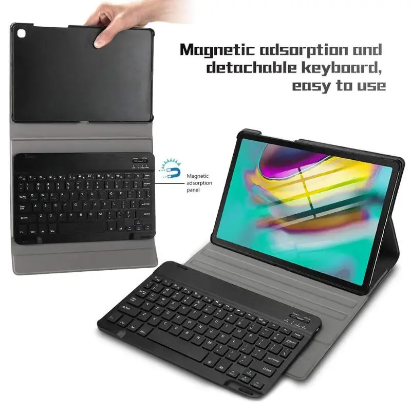 

7 Colors Backlights Bluetooth Wireless Magnetic Tablet Keyboard with Protective Case Cover for Samsung Galaxy Tab S5e SM-T720
