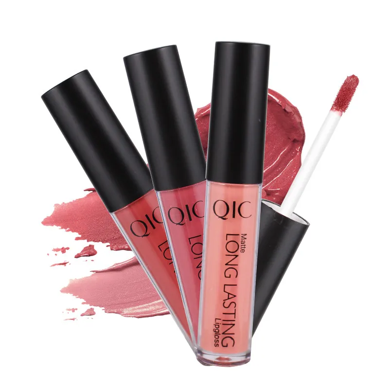 

24 Hour Long Lasting Red Lip Lipstick Korean Brand 2018 QIC Lip Gloss Matte Glaze Nonstick Cup Lipstick Makeup Explosion