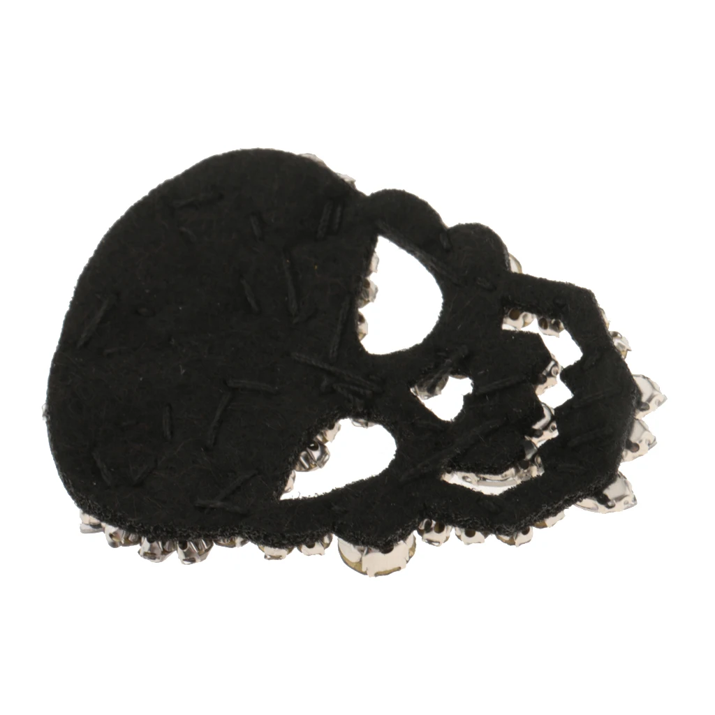 3Pcs Rhinestone Beaded Skull Eyes Patch for Clothing Sewing on Beading Applique Jackets Shoes Bags DIY Apparel Decoration