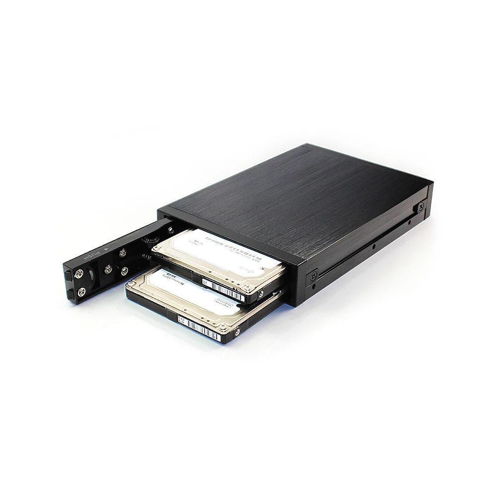 OImaster Dual Bay Floppy Drive Case RAID Modes 2.5inch SATA HDD Aluminium Alloy Put 2 2.5inch SATA I/II/III hard drive and SSD