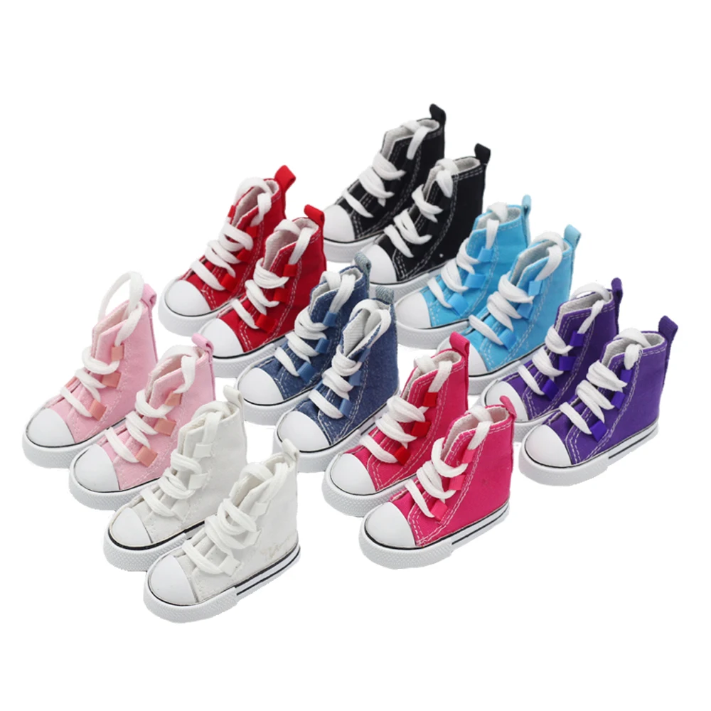 

1Pair Canvas Sneaker shoes Fashion Mini Toy Shoes for 60cm 1/3 Bjd Doll Sneakers Shoes fit 16inch Sharon Dolls Accessories