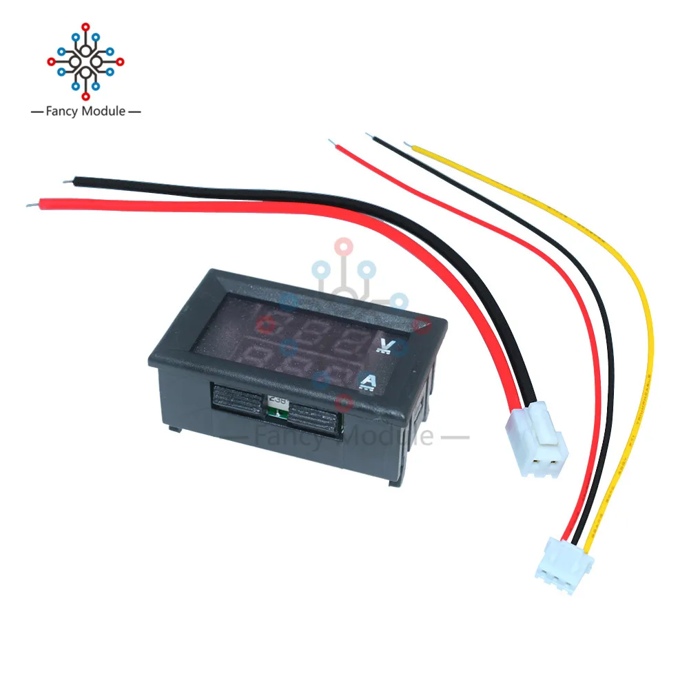 Цифровой вольтметр diymore LED дисплей 0 56 дюйма 4 30 в 10 А с синими и красными