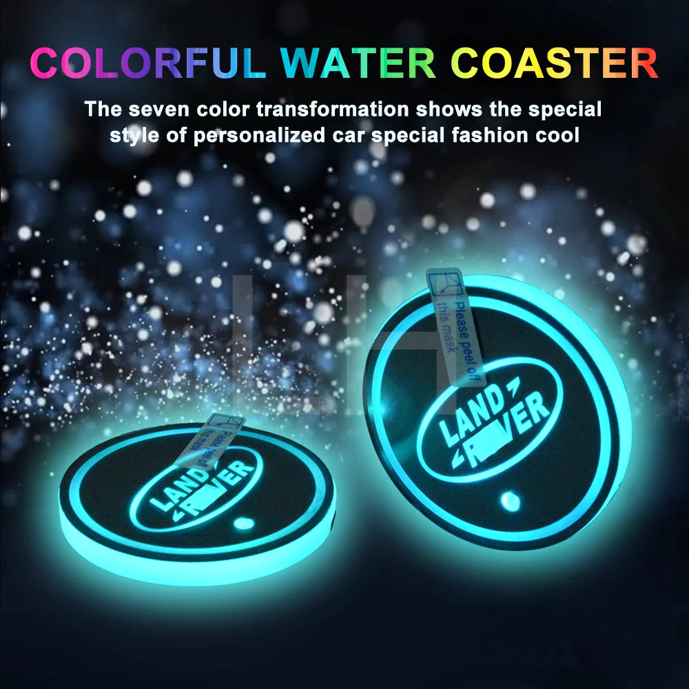

2 pieces/lot LED DESIGN Cup Coaster Slot Pad R Design Mat Protective Pad PVC for LANDROVER