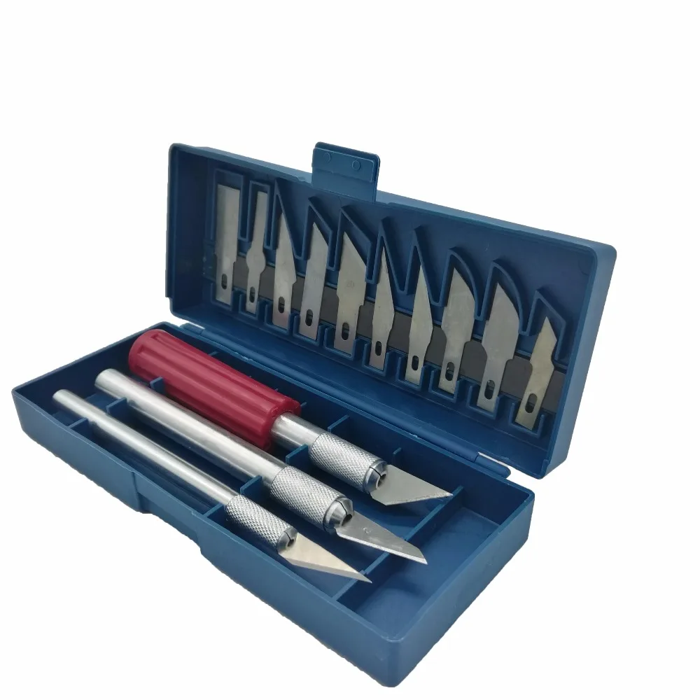 

13PC Hobby Knife Set Mutifunction Crafts Carving Cutter 3D Print Clean-Up Kit Graver Sculpting Art Tool Set with Storage