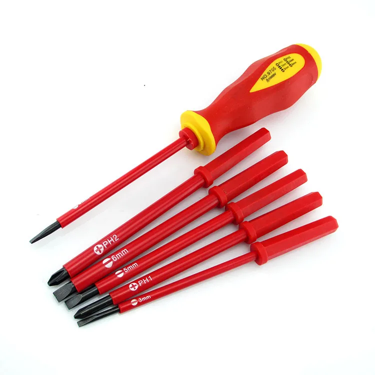 Insulated Screwdriver Set Electrician Dedicated CR V Slotted Phillips 1000V High Voltage
