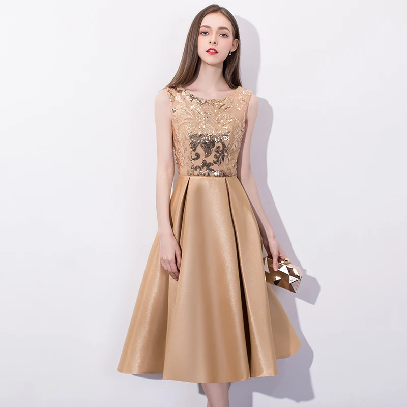 Suosikki/платье для выпускного вечера; коллекция года; элегантные вечерние платья с золотыми кружевами и аппликацией; короткие новые платья для маленьких девочек; платье для выпускного вечера; vestido